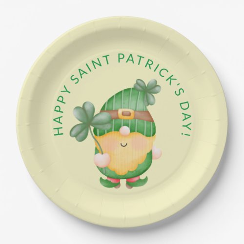 Shamrock Gnome Happy Saint Patricks Day Paper Plates