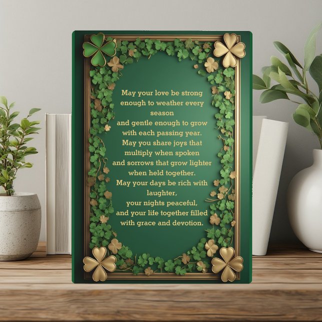 Shamrock Gold Irish Blessings for Wedding & Union  Plaque (Shamrock Gold Irish Blessings for Wedding & Union Plaque)
