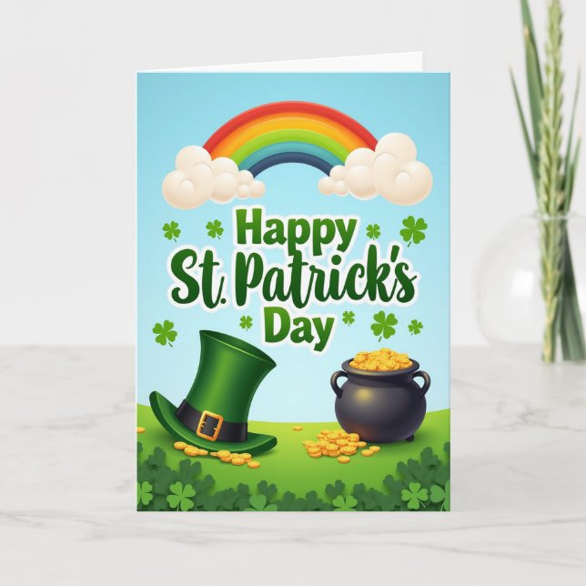 Shamrock Gold Rainbow Card (Front)