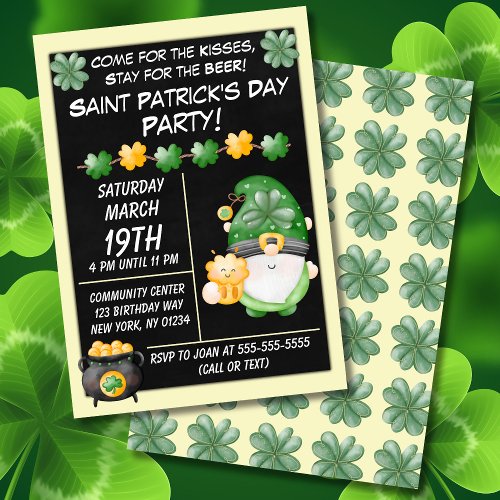 Shamrock Gold Saint Patricks Day Party Invitation