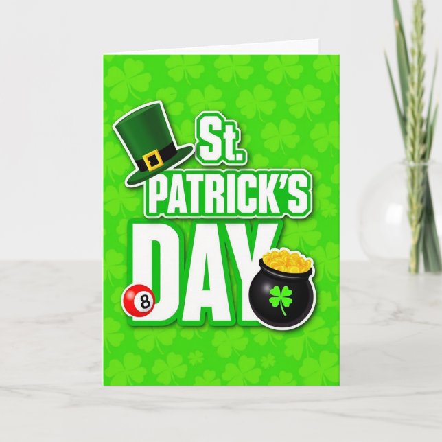 Shamrock Gold Texture St Patricks Card (Front)