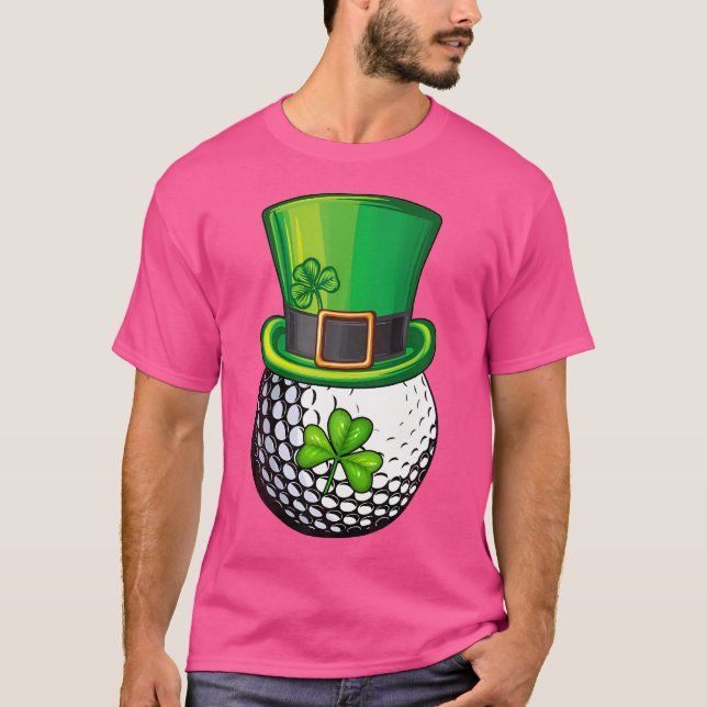Shamrock Golf St Patricks Day Boy Men Ball Leprech T-Shirt (Front)