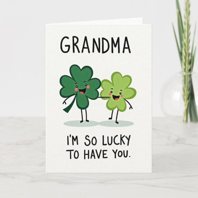 Shamrock Grandma Lucky Card (Front)