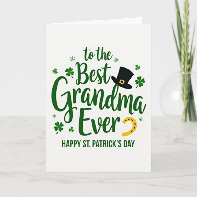 Shamrock Grandma St Patricks Day Card (Front)