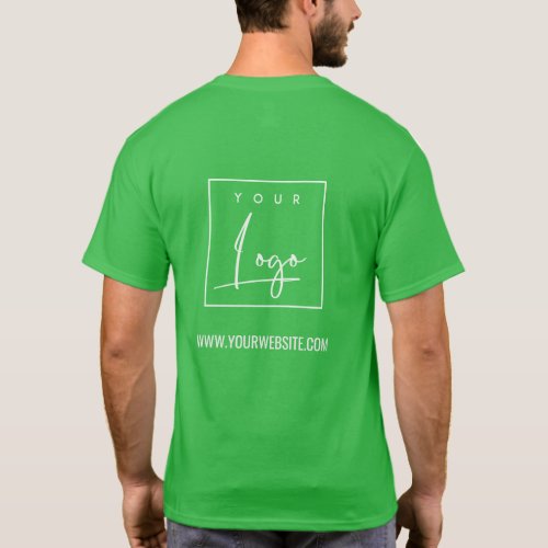 Shamrock Green Business Add Your Logo Name Website T_Shirt