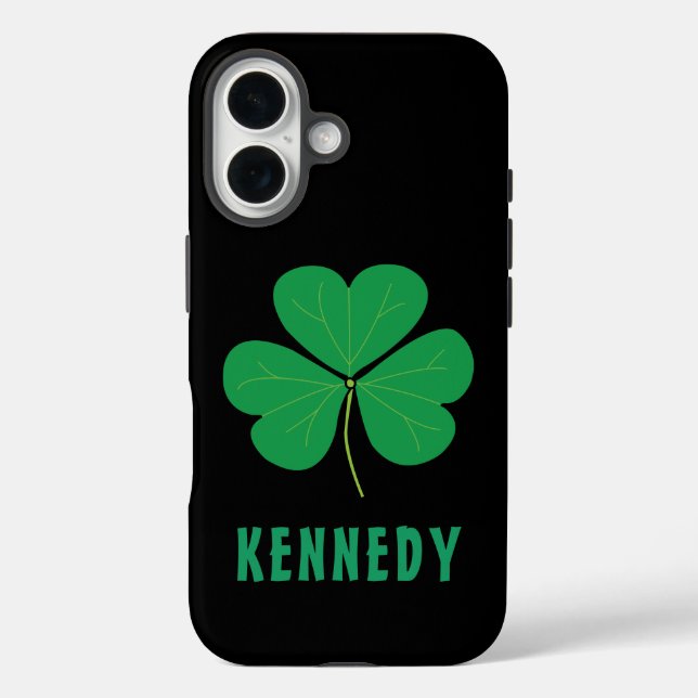 Shamrock Green Clover Ireland Celtic Irish Name Case-Mate iPhone Case (Back)