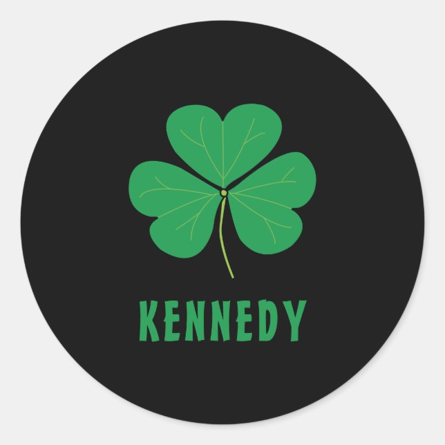 Shamrock Green Clover Ireland Celtic Irish Name Classic Round Sticker (Front)