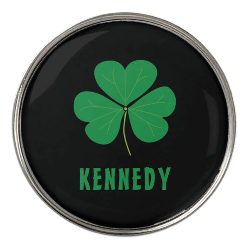 Shamrock Green Clover Ireland Celtic Irish Name Golf Ball Marker