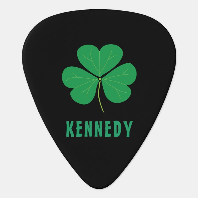 Shamrock Green Clover Ireland Celtic Irish Name Guitar Pick (Front)