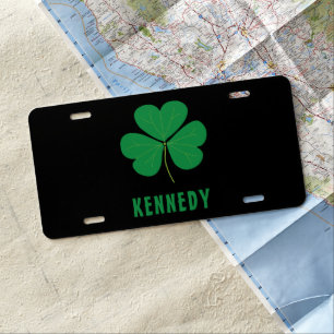 Shamrock Green Clover Ireland Celtic Irish Name License Plate