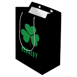Shamrock Green Clover Ireland Celtic Irish Name Medium Gift Bag