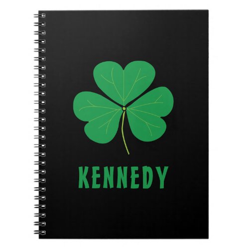 Shamrock Green Clover Ireland Celtic Irish Name Notebook