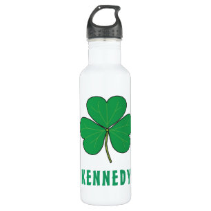 Shamrock Green Clover Ireland Celtic Irish Name Stainless Steel Water Bottle