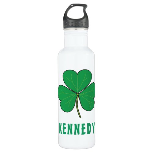 Shamrock Green Clover Ireland Celtic Irish Name Stainless Steel Water Bottle