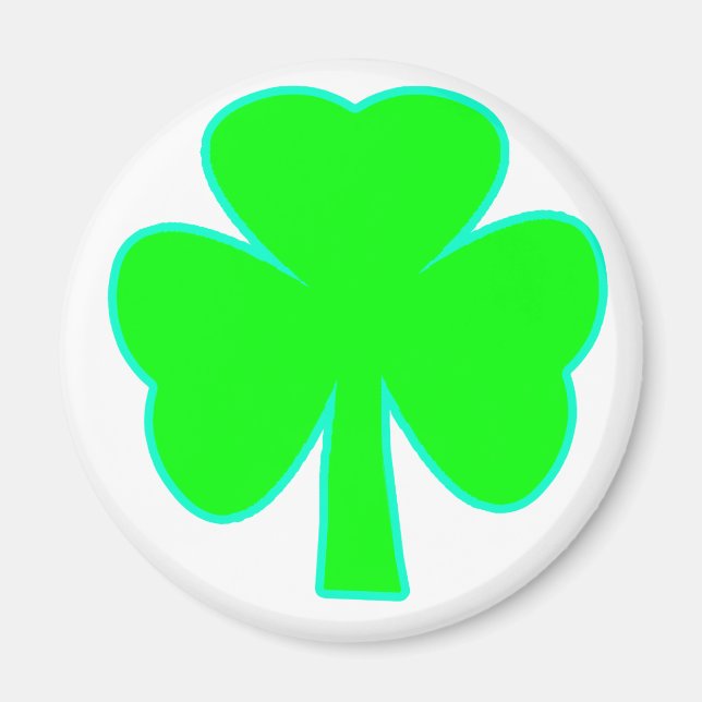 Shamrock Green Cyan The MUSEUM Zazzle Gifts Magnet (Front)