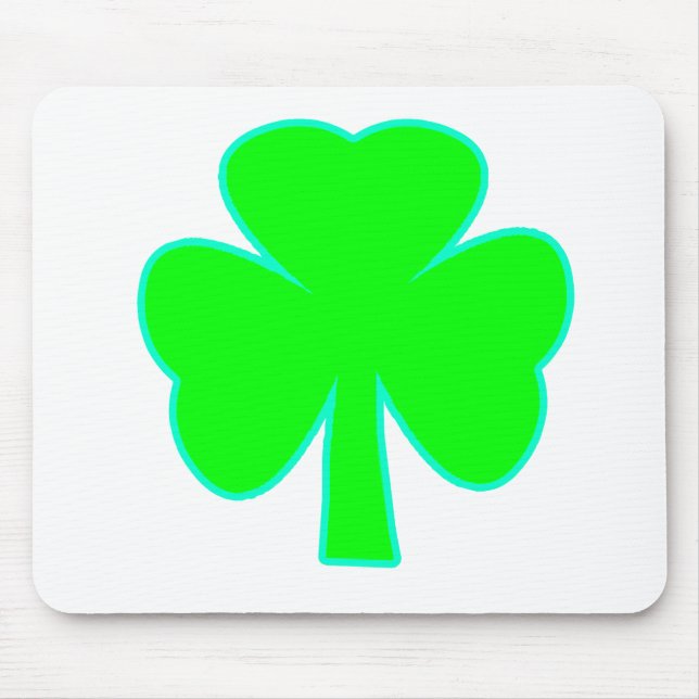 Shamrock Green Cyan The MUSEUM Zazzle Gifts Mouse Pad (Front)