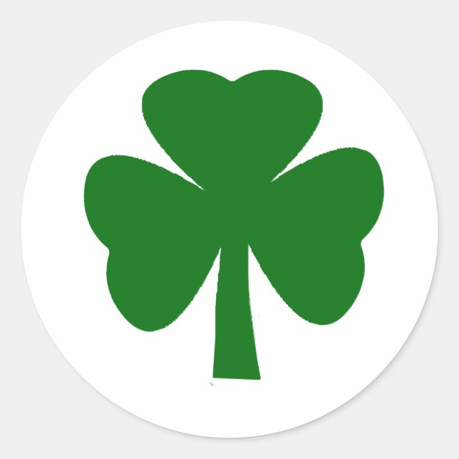 Shamrock Green Dark jGibney The MUSEUM Zazzle Classic Round Sticker (Front)