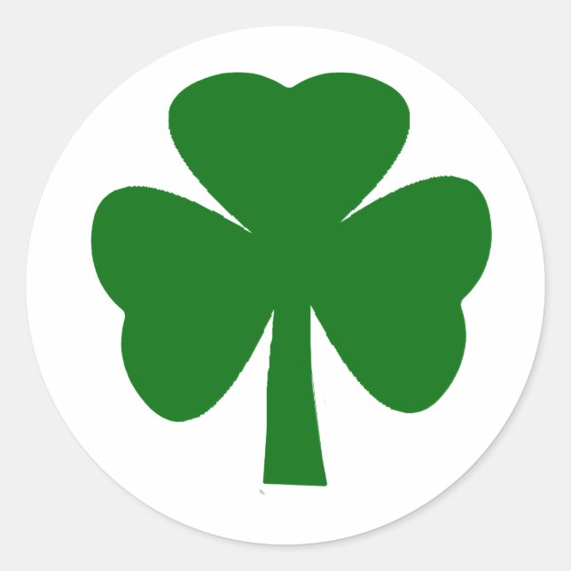 Shamrock Green Dark The MUSEUM Zazzle Gifts Classic Round Sticker (Front)