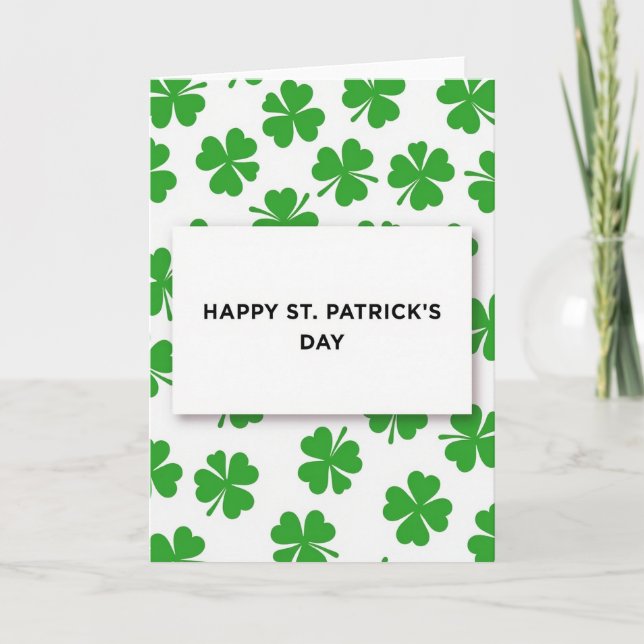 Shamrock Green Glitter Texture Card (Front)