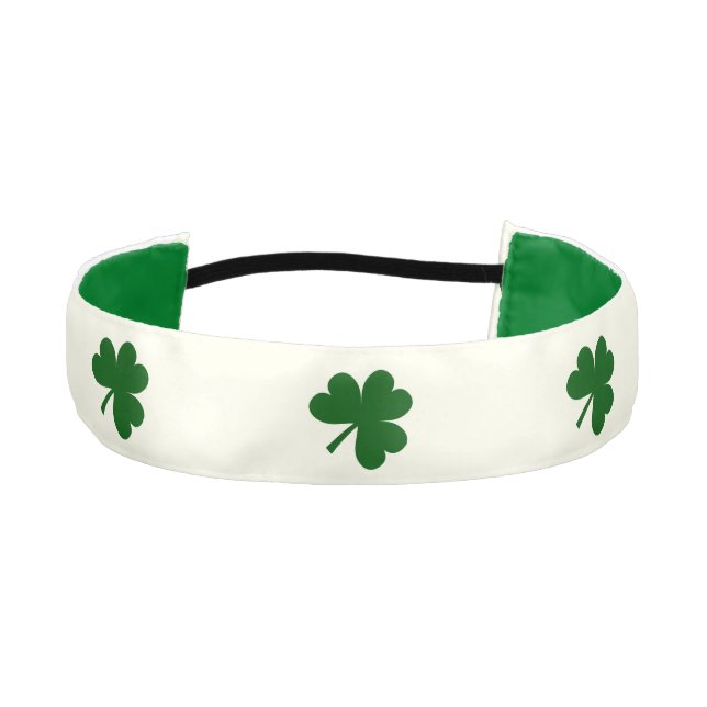 Shamrock Green Ivory Non-Slip Headbands Head Band (Front)