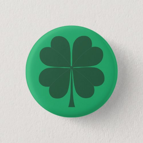 Shamrock Green Lucky 4 Leaf Clover Button