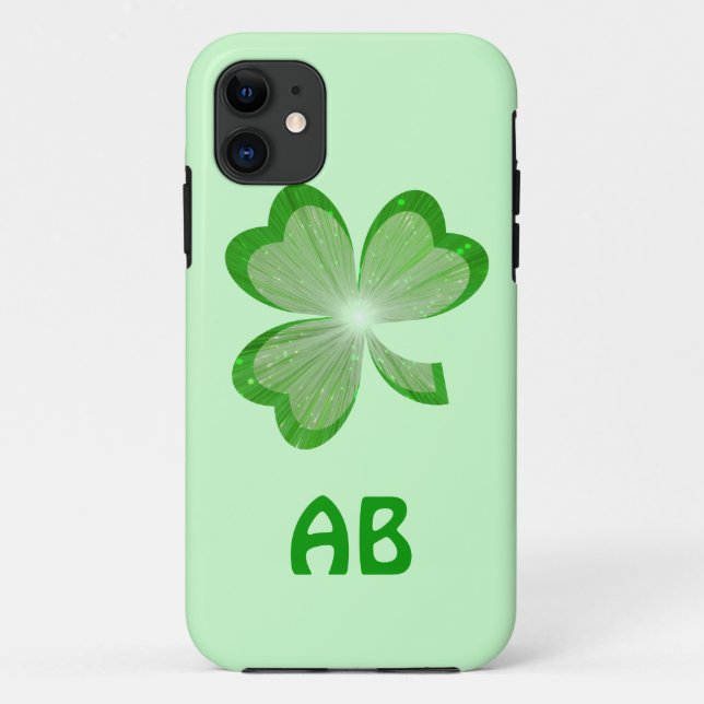 Shamrock Green monogram iPhone 5 case (Back)
