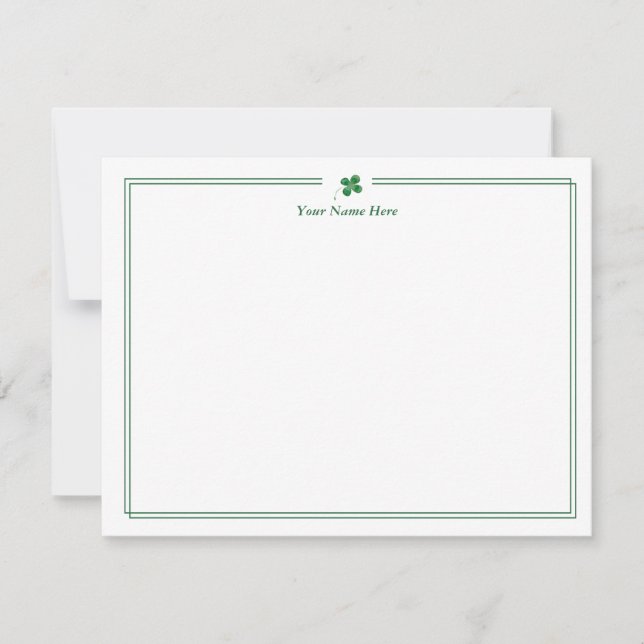 Shamrock Green Personal Note Card (Front)