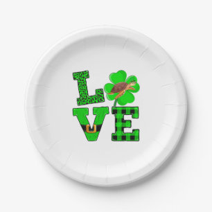 Shamrock Green Plaid Love Sea Turtle St Patrick'S Paper Plates