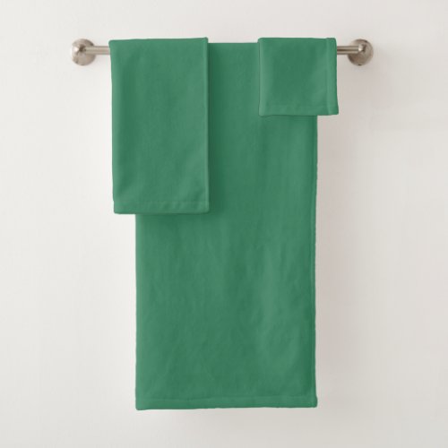 Shamrock Green Solid Color Print Bath Towel Set