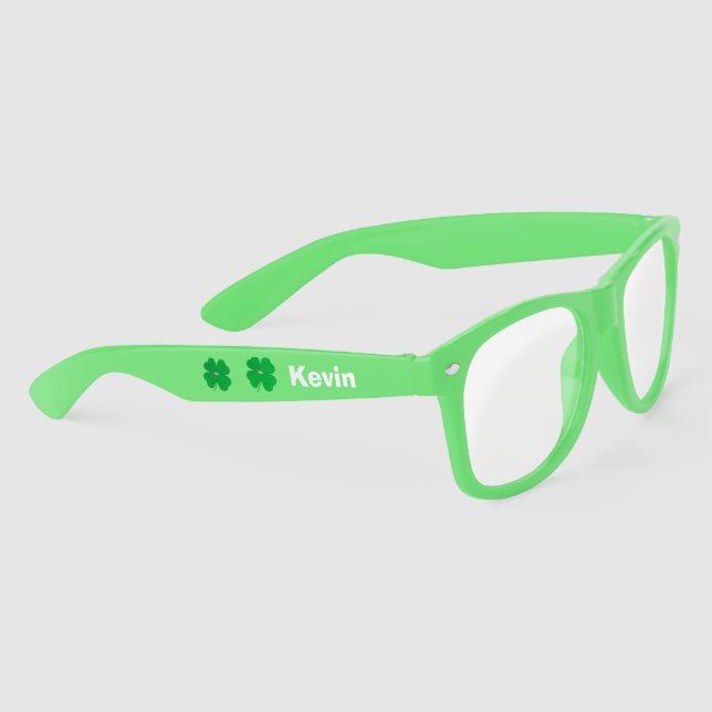 Shamrock Green St. Paddy's Day Plastic Sunglasses (Right)