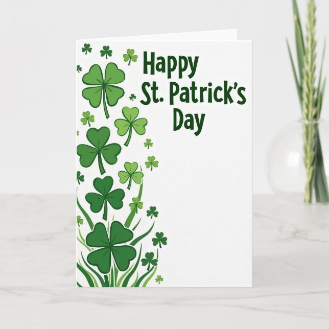 Shamrock Green St Patricks Day Card (Front)