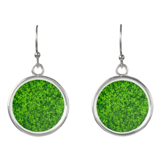Shamrock green, St. Patrick's Day, Earrings (Front)