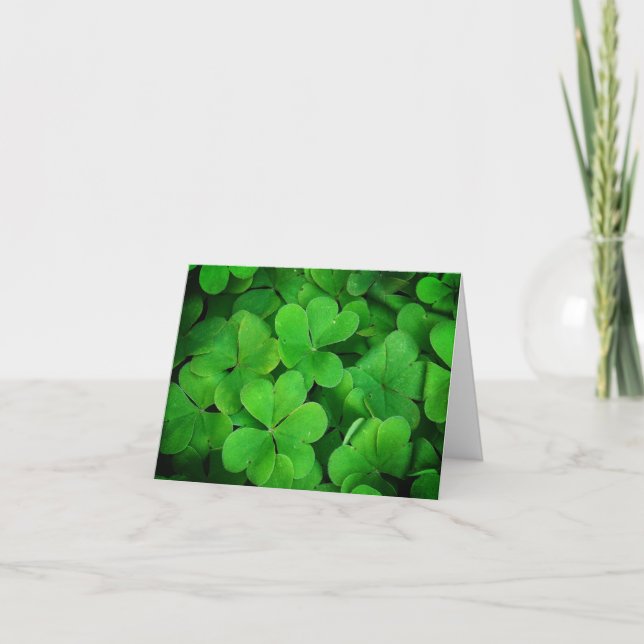  Shamrock  Green St Patrick's Day Letterpress Thank You Card (Front)