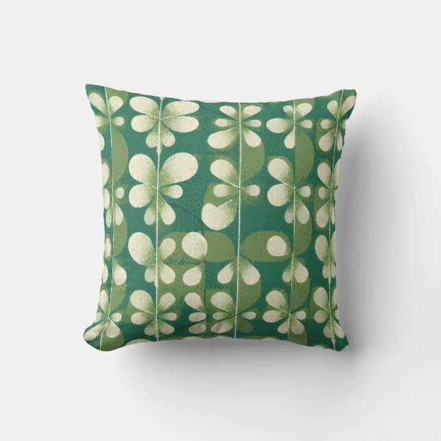 Shamrock Green  Throw Pillow (Front)
