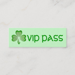 Shamrock Green 'VIP PASS' business card skinny