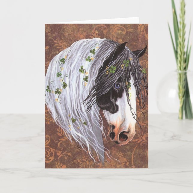 Shamrock Gypsy Horse Card (Front)