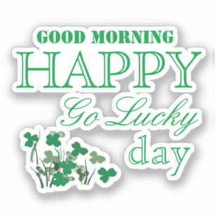 Shamrock Happy Go Lucky St Patrick's Day Sticker