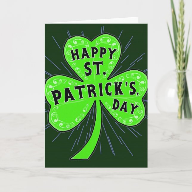 Shamrock Happy St Patricks Day Card (Front)