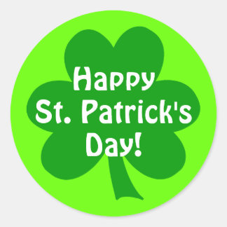 Shamrock Happy St. Patrick's Day Classic Round Sticker