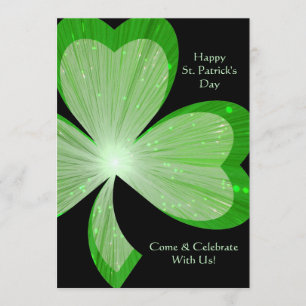 Shamrock 'Happy St.Patrick's Day' invitation black