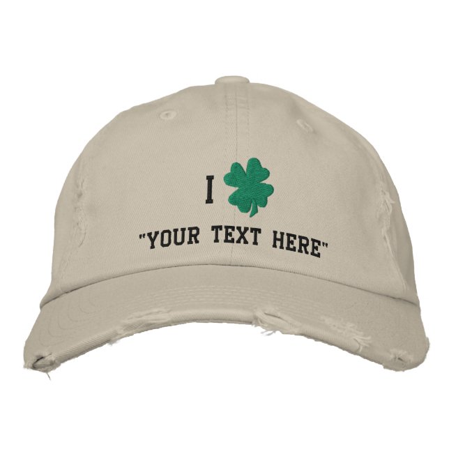 Shamrock Hat, Create Your Own Embroidered Baseball Cap (Front)