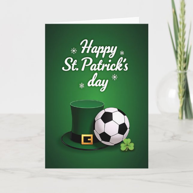 Shamrock Hat Soccer Fun Card (Front)