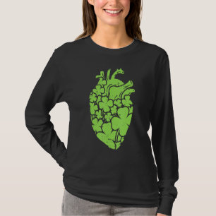 Shamrock Hear Cardiac Nurse St Patricks Day Anatom T-Shirt