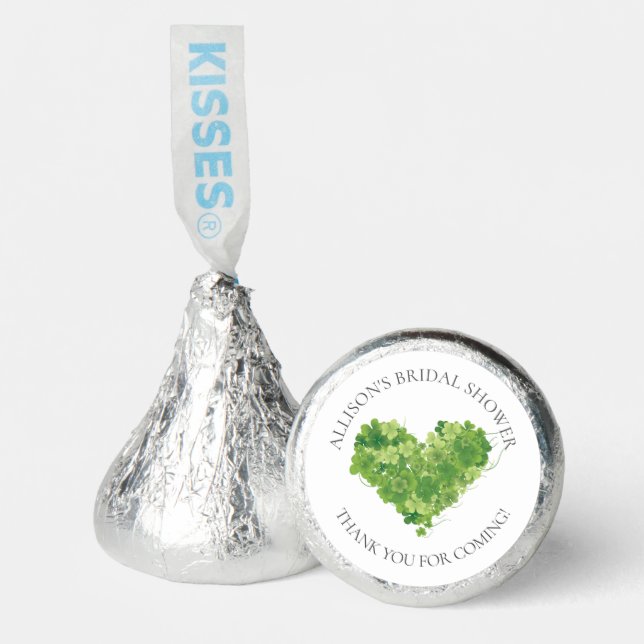 Shamrock Heart Bridal Shower Hershey®'s Kisses® (Front)