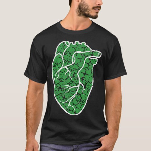 Shamrock Heart diac Nurse St Patricks Day Anatomy  T_Shirt