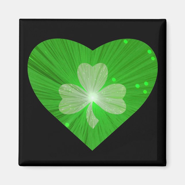 Shamrock Heart fridge magnet black (Front)
