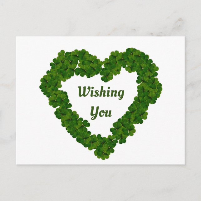 Shamrock Heart Holiday Postcard (Front)