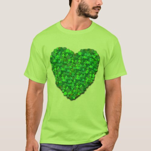 Shamrock Heart in Irish Green T_Shirt