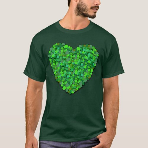 Shamrock Heart in Irish Green T_Shirt