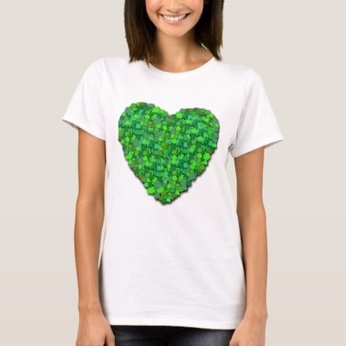 Shamrock Heart in Irish Green T_Shirt